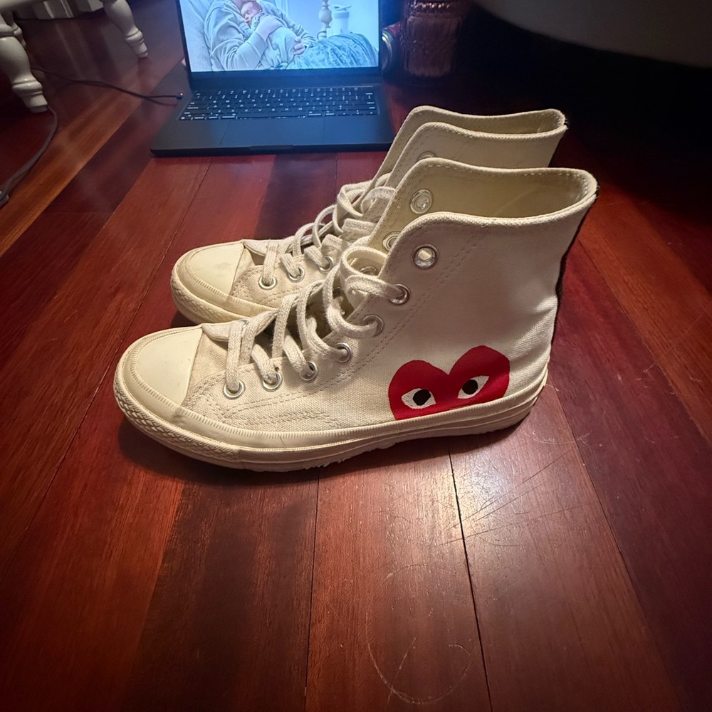Comme des Garcons Converse cream High-Top Sneakers